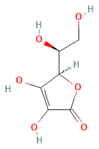Wzór strukturalny Witamina C wg PubChem