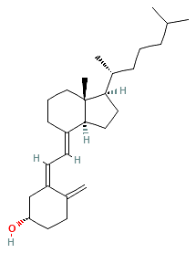 Wzór strukturalny Witamina D3 (cholekalcyferol) wg PubChem